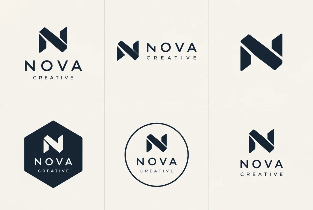 Brand Logo Variation Grid Exploration
