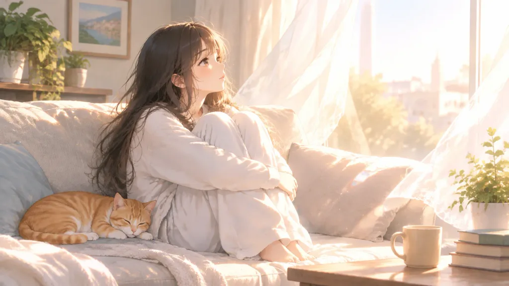 Sunlit Morning Anime Living Room