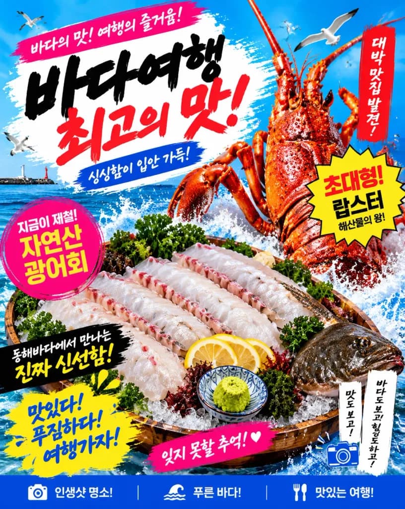 한국 수산물 횟집 홍보 포스터