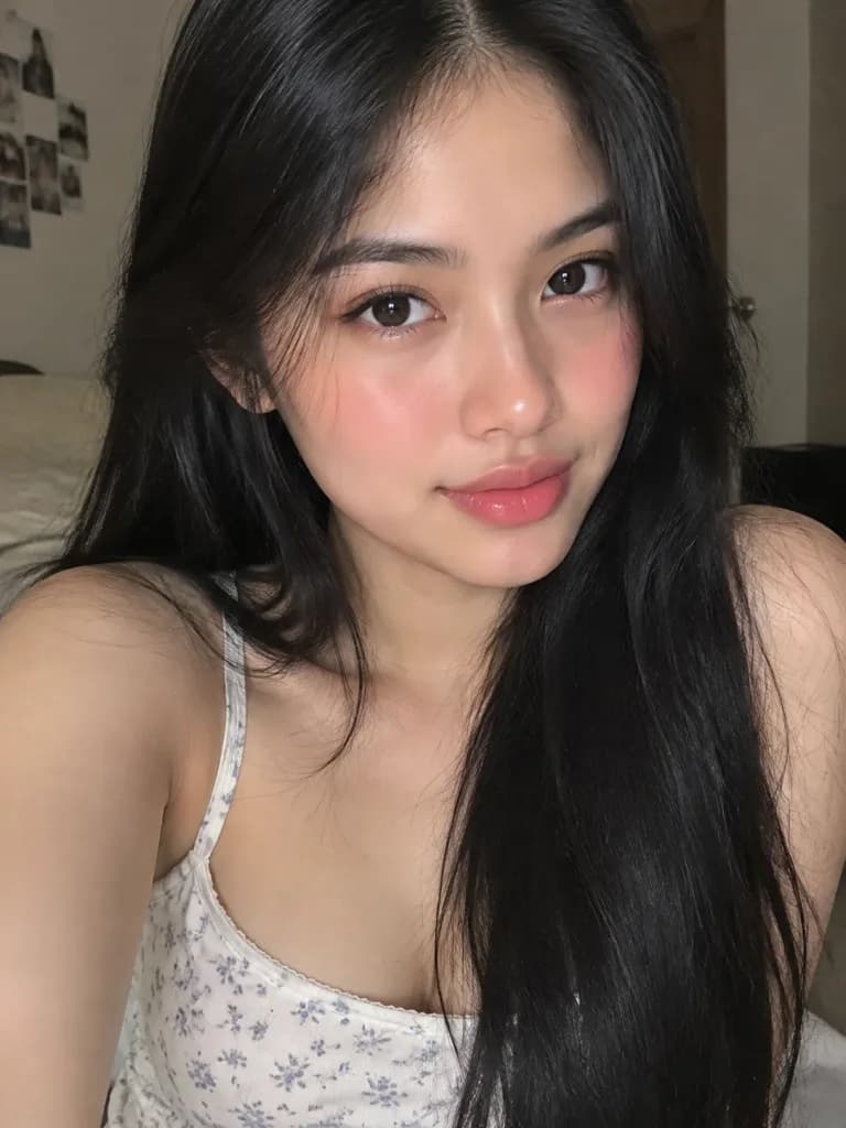 부드러운 조명의 클로즈업 셀카 포트레이트