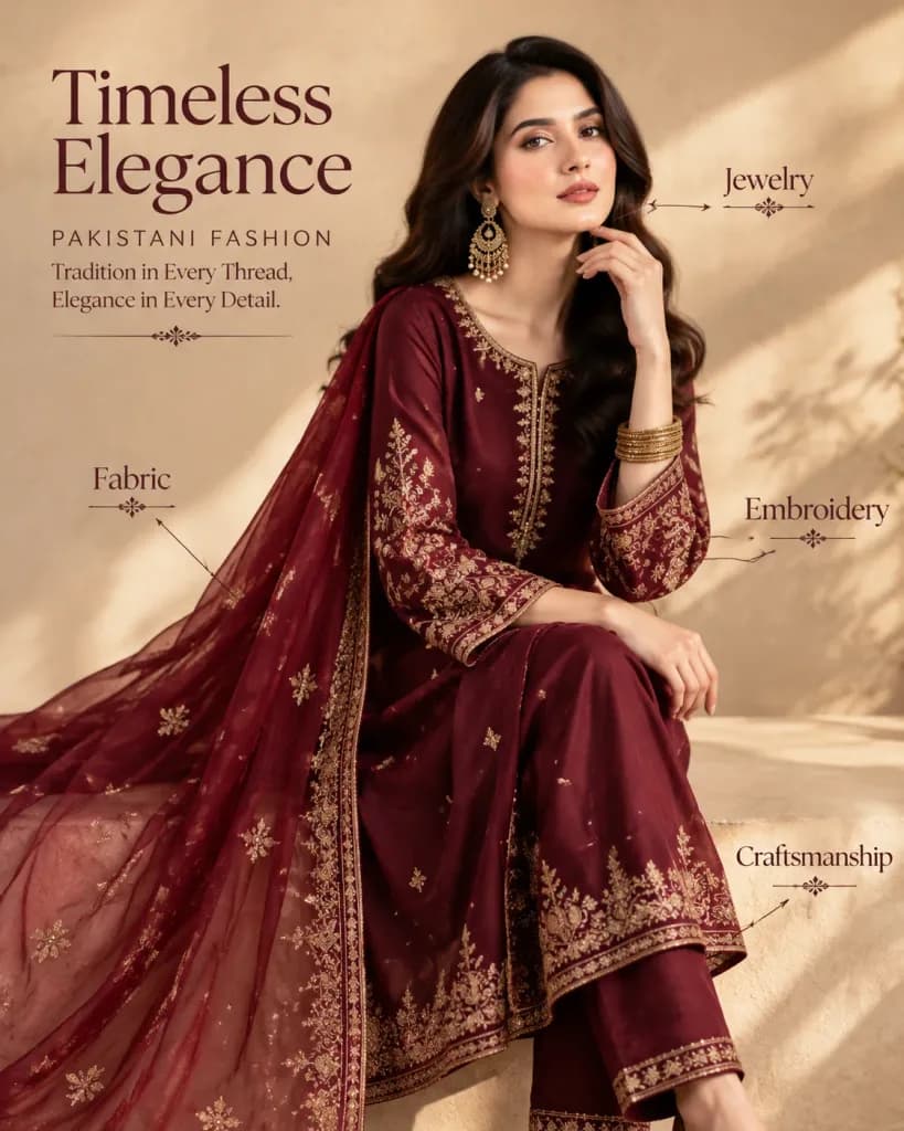 Pakistani Luxury Fashion Editorial Poster