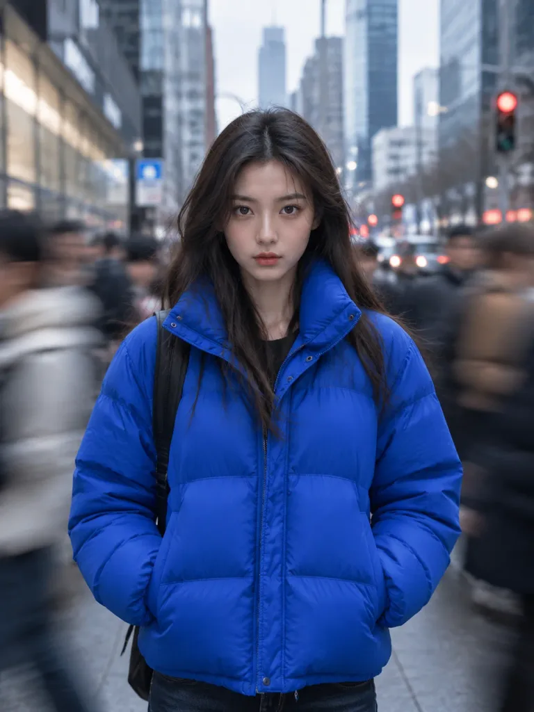 모션 블러 도시 거리 인물 사진