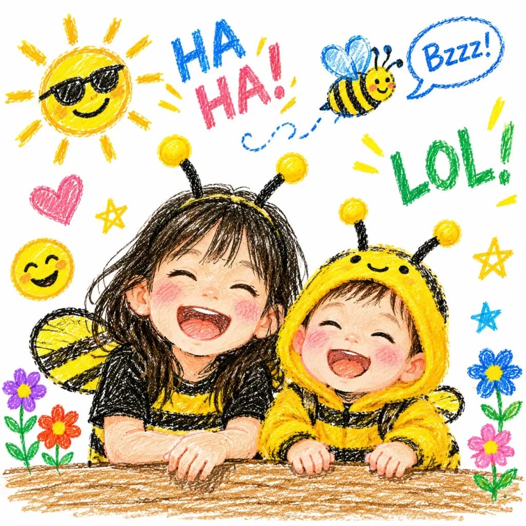 Playful Crayon Doodle Illustrated Portrait
