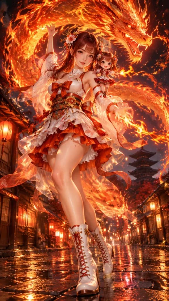 京都古巷中的火龍魔法少女