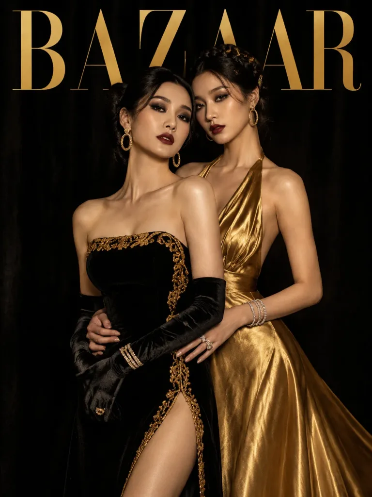 ラグジュアリーファッション誌の表紙ポートレート