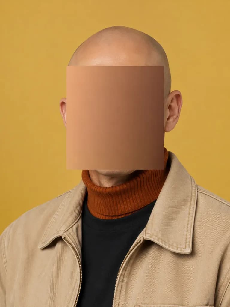 Minimalist Censored Studio Portrait