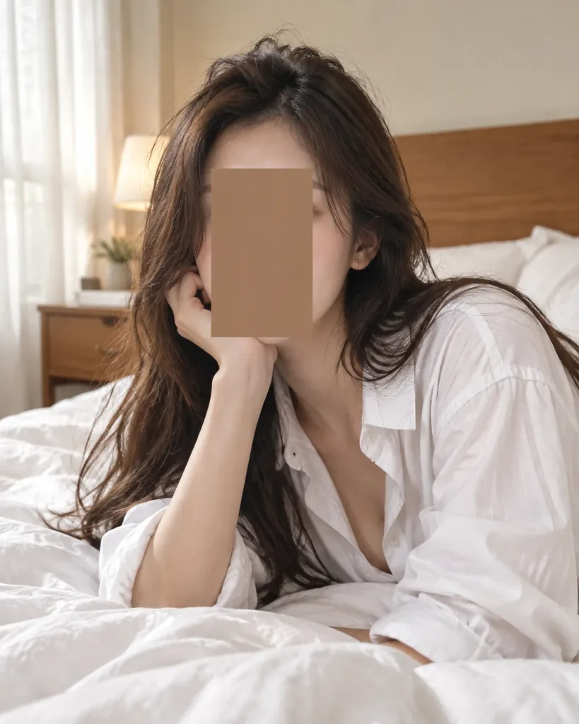 센서 블록이 있는 침실 라이프스타일 인물 사진