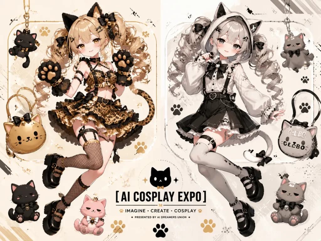 Cat-Themed Anime Cosplay Expo Poster