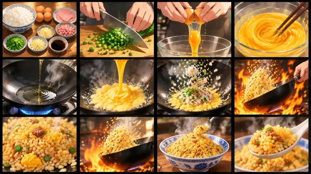 黄金炒飯のアニメ料理絵コンテ
