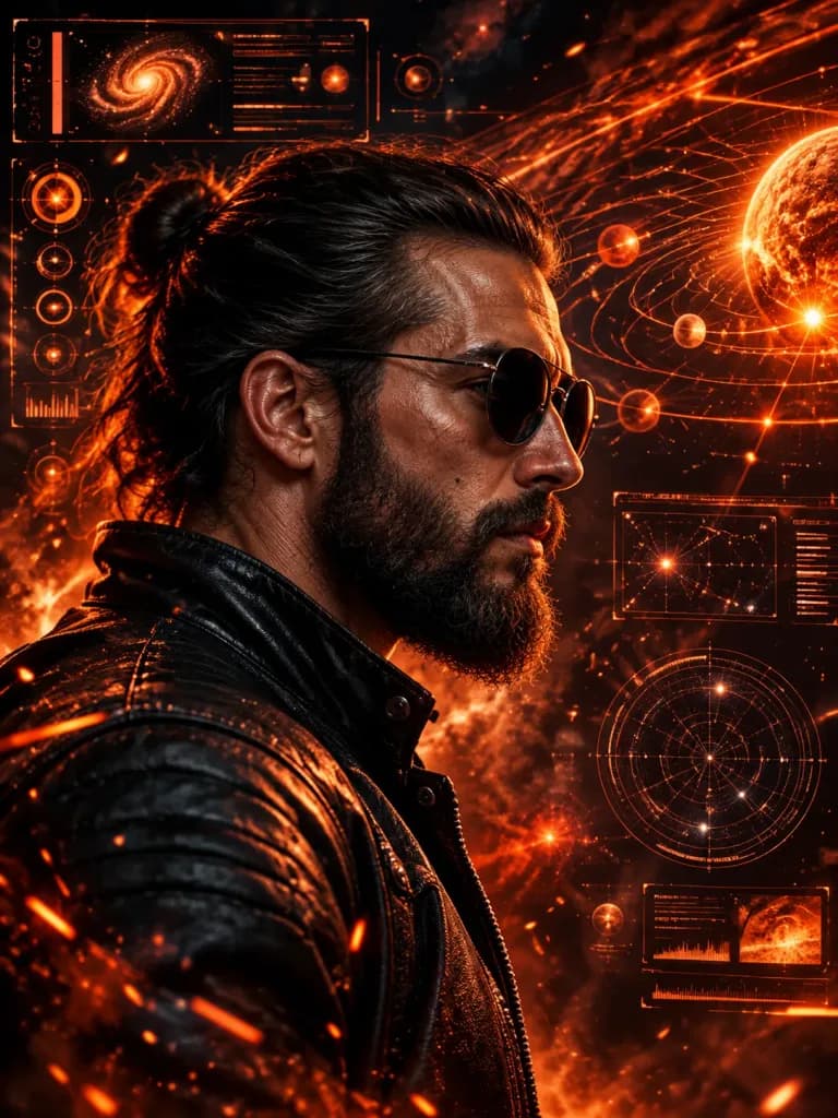 Cyberpunk Pilot with Holographic HUD
