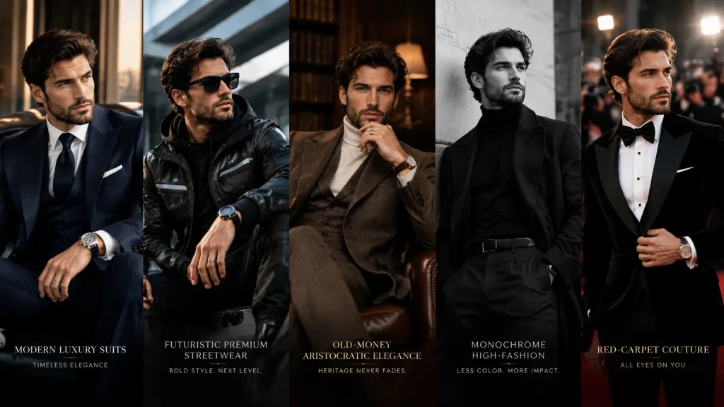 Multi-Panel Men's Luxury Fashion Editorial