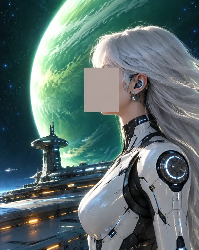 Censored Sci-Fi Android in Space