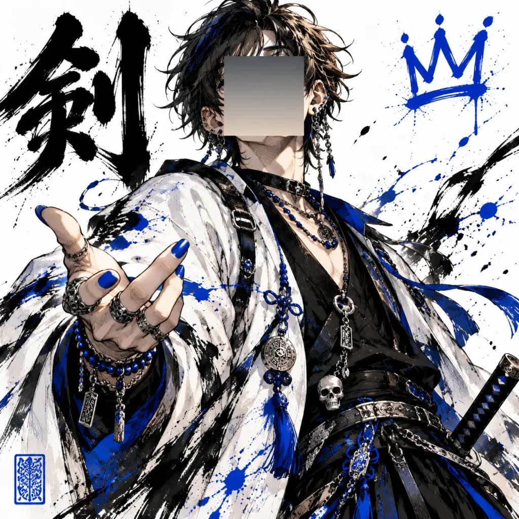 Censored Ink Streetwear Anime Portrait