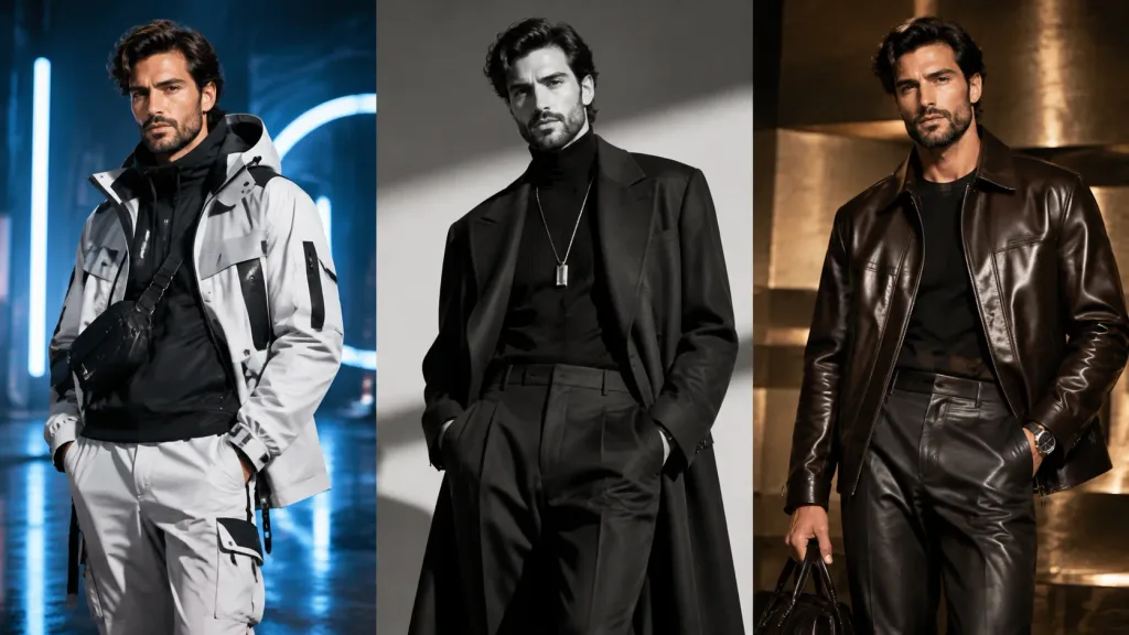 Three-Panel Male Model Fashion Campaign