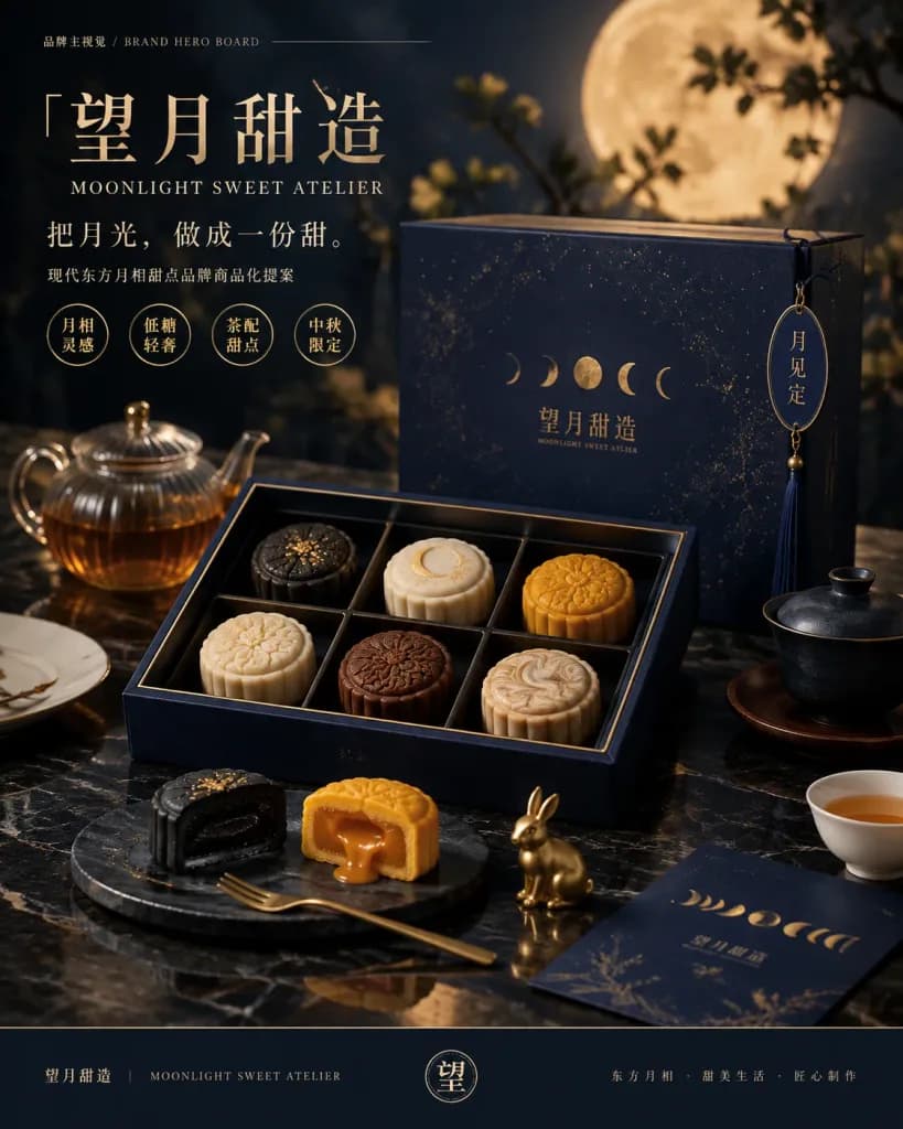 Modern Oriental Mooncake Brand Hero Board