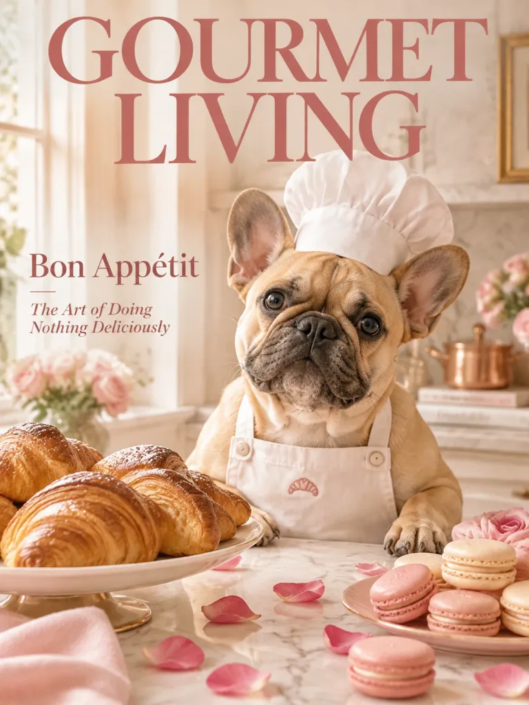 French Bulldog Chef Magazine Cover
