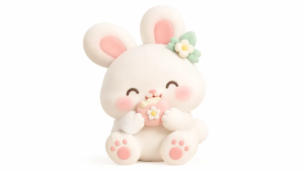 カワイイお餅風ぷにぷに3Dキャラクター
