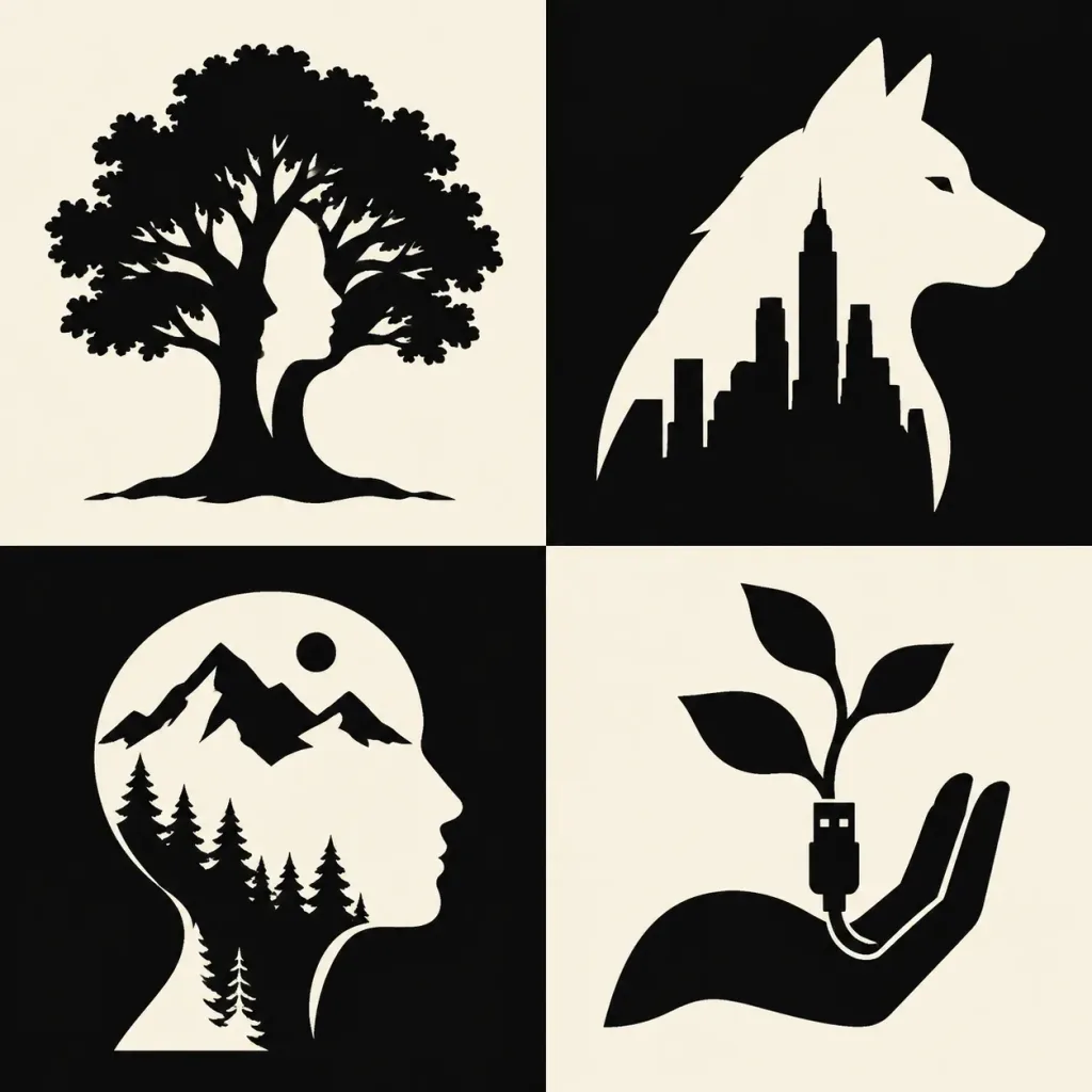 Minimalist Negative Space Metaphor Poster Grid
