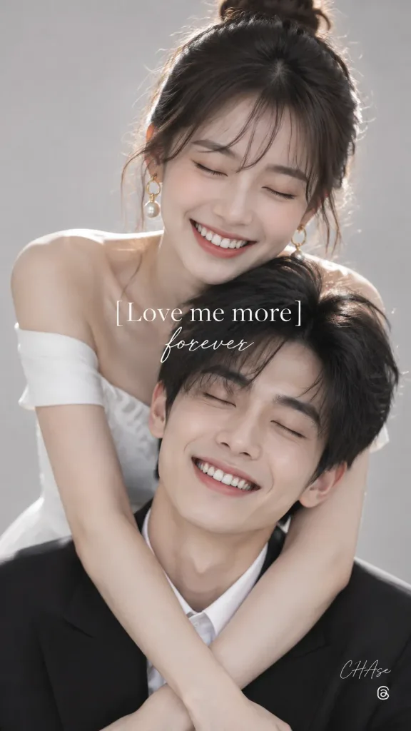 Romantic Couple Studio Back-Hug Portrait