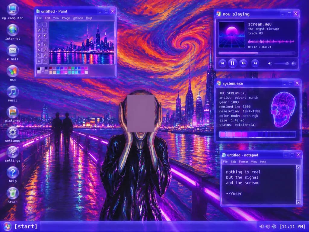 Y2K Futurist The Scream Desktop UI