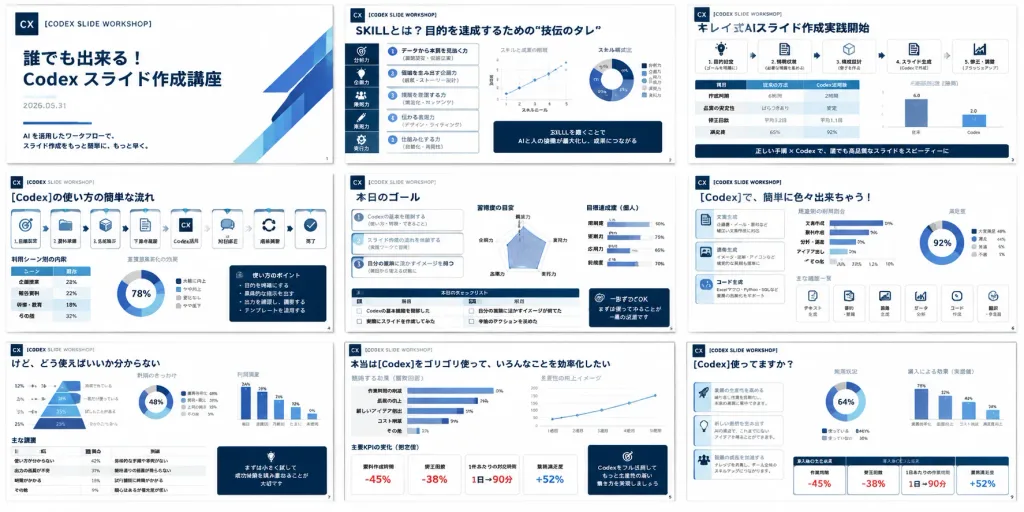 Japanese Business Slide Deck Overview Grid