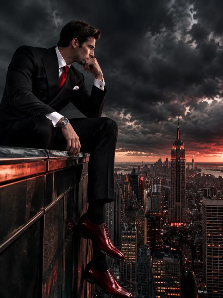 Colossal Male Model on Skyscraper