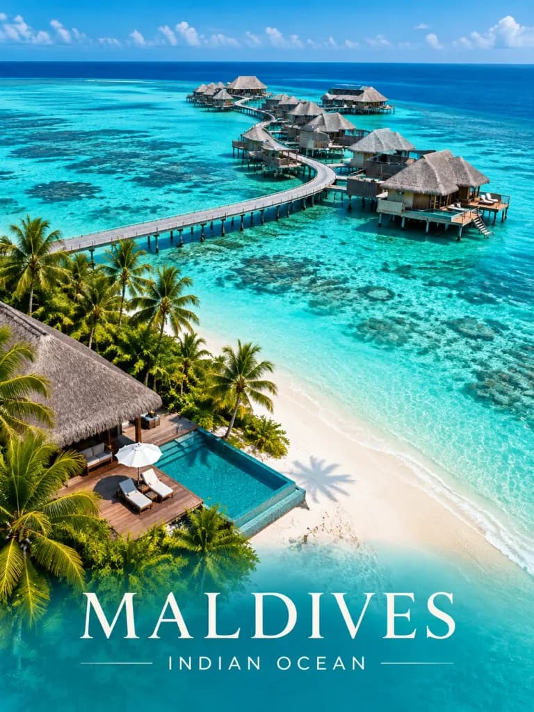 Maldives Luxury Resort Travel Poster