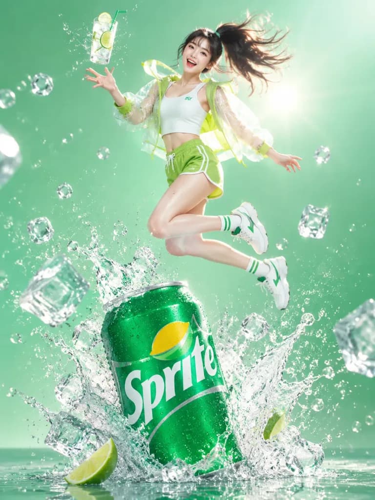 Beverage Commercial Mid-Air Splash
