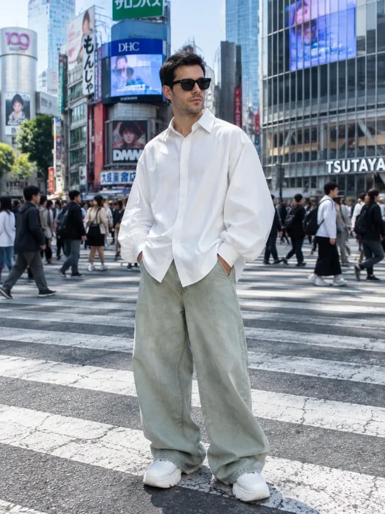 Moda Urbana Vanguardista en el Cruce de Shibuya