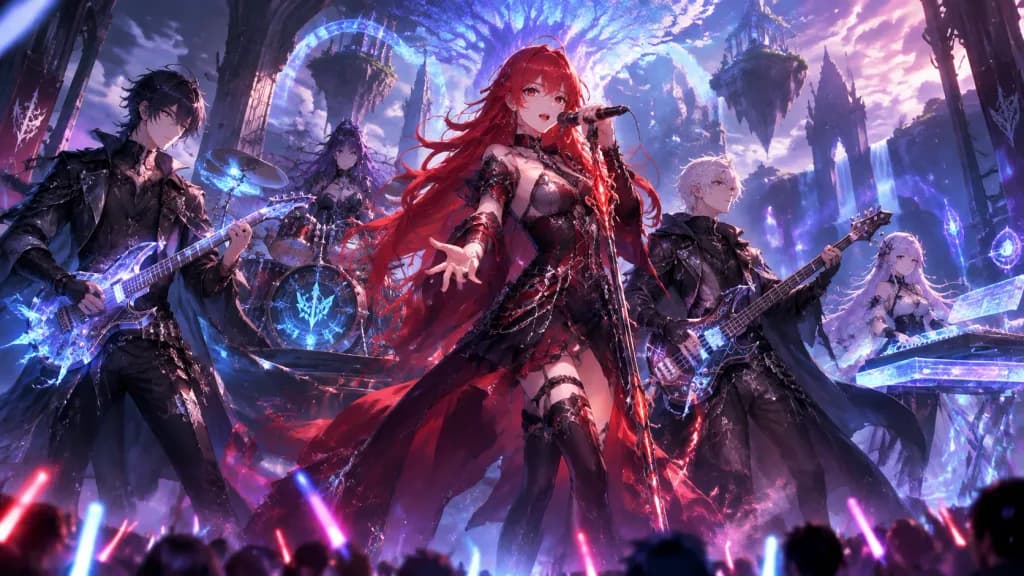 Anime Fantasy Rock Band Key Visual