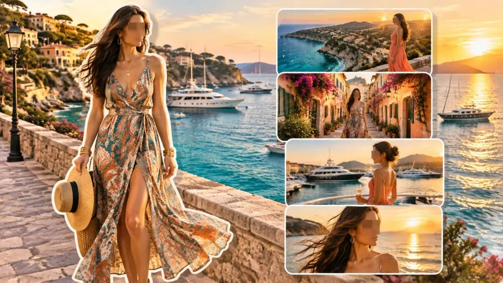 Collage Editorial de Viaje Mediterráneo de Verano