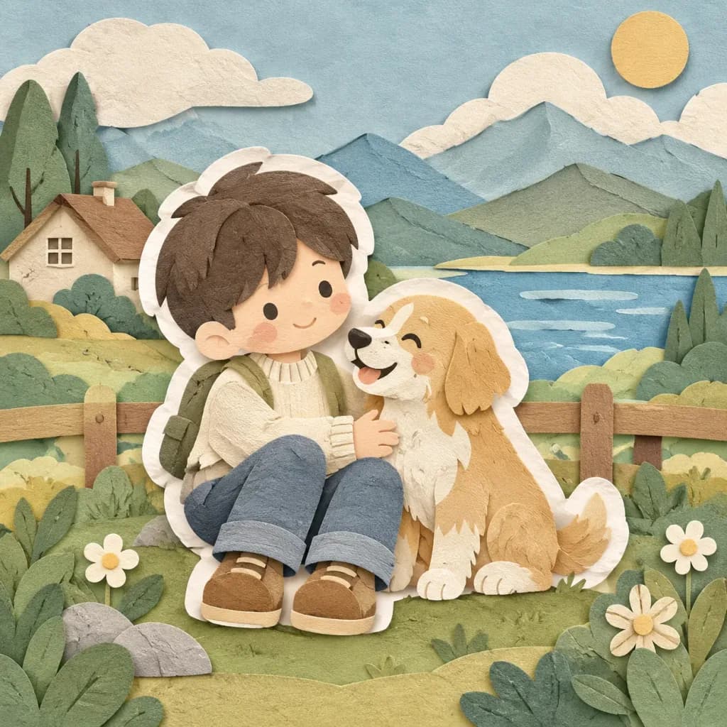 Charming Layered Papercraft Diorama Illustration