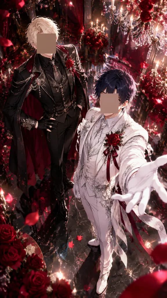 Gothic Rose Ballroom Duo Illustration