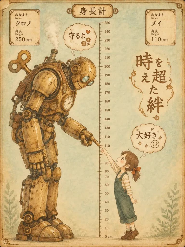 スチームパンク絵本風の身長差ポスター