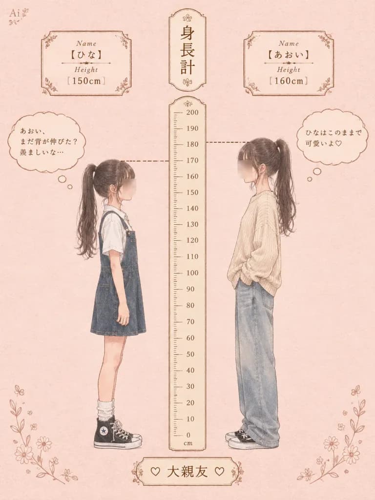 Pastel Height Difference Friendship Poster