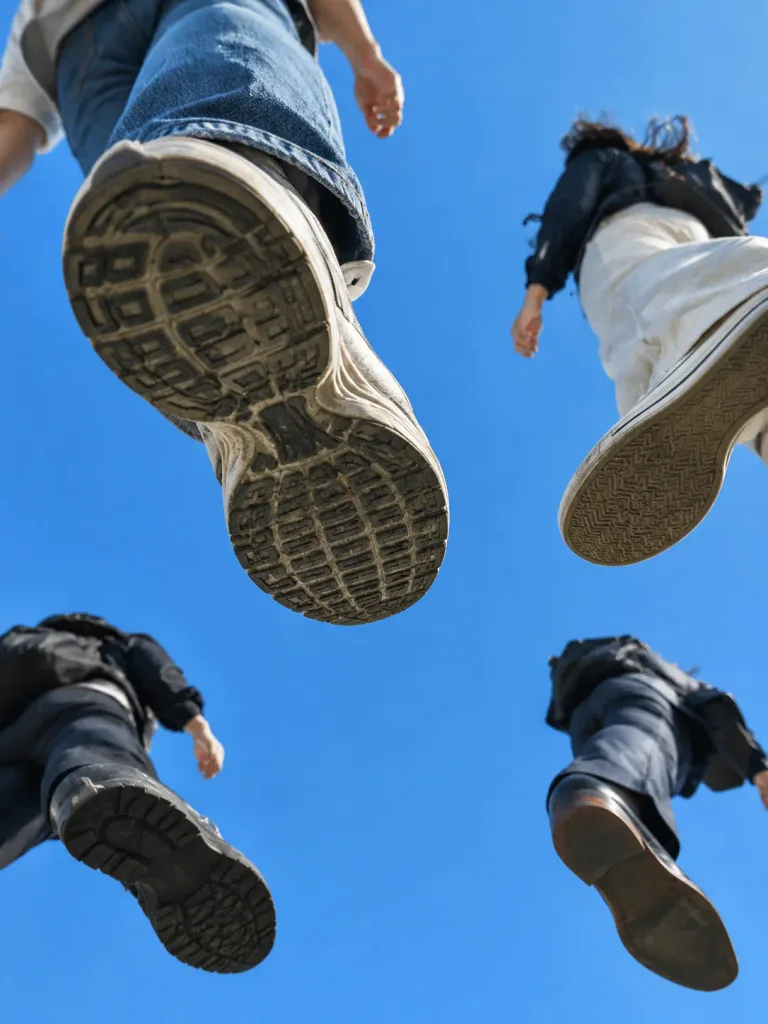 Worm's-Eye View Through Glass Floor
