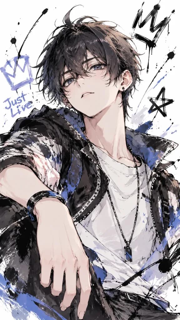 和風インクスプラッター キャラクターイラスト