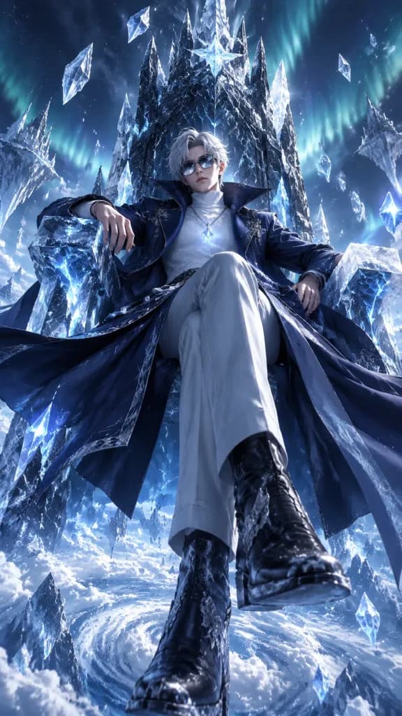 Frozen Emperor on Celestial Crystal Throne