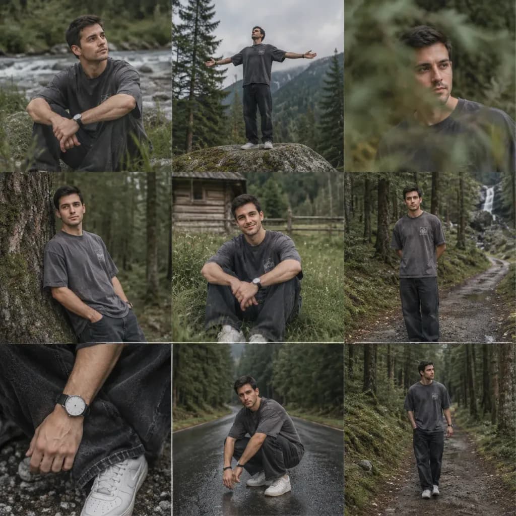 Moodboard Editoriale Lifestyle nella Foresta