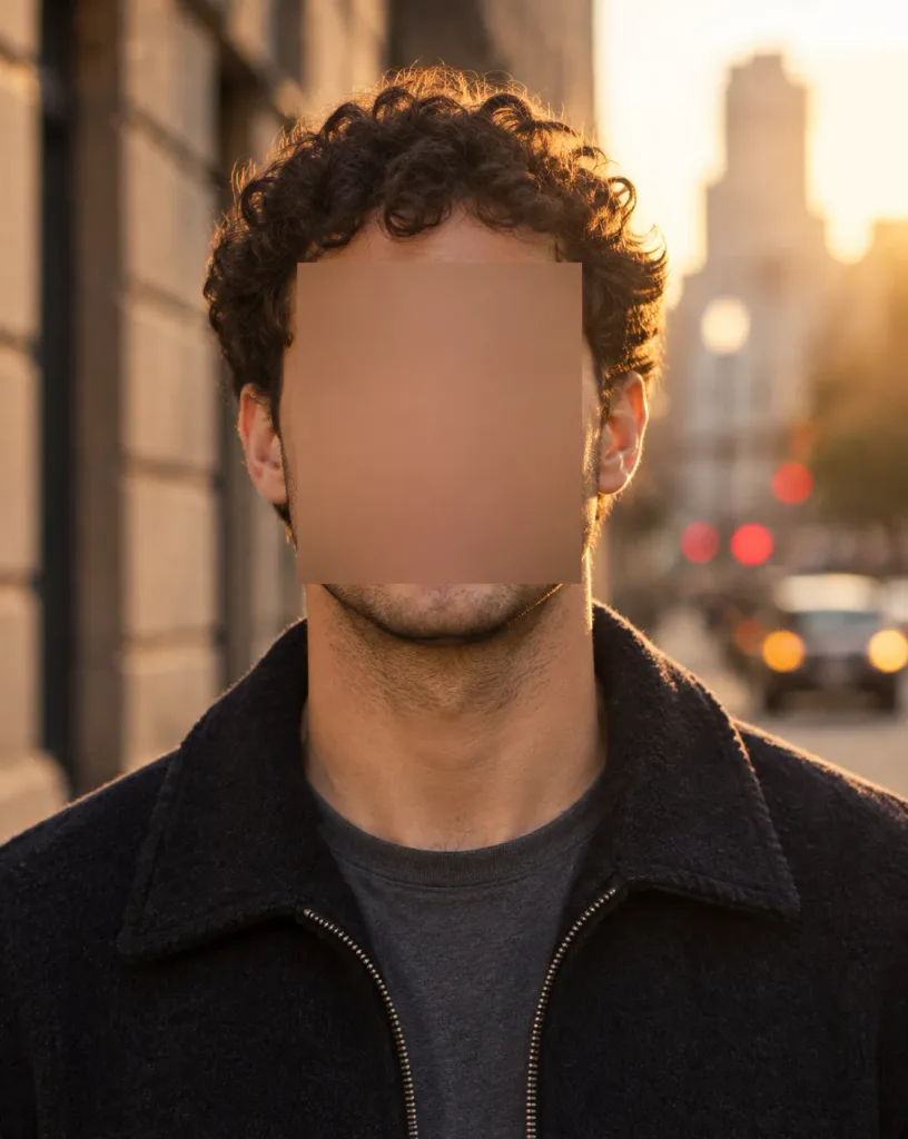 Censored Golden Hour Street Portrait