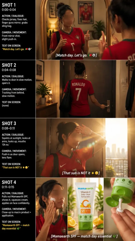 Match Day Sunscreen Video Storyboard