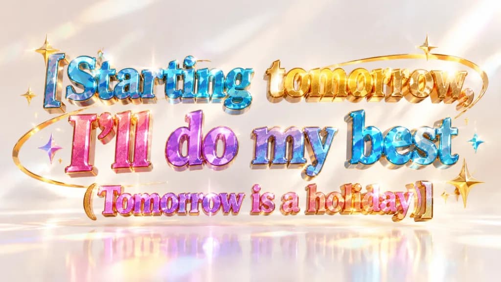 Luxury Glittering 3D Typography Render