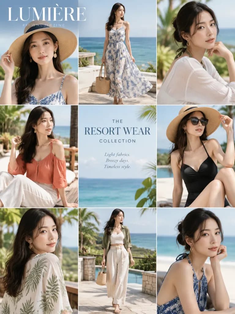 Multi-Frame Fashion Magazine Ad Layout