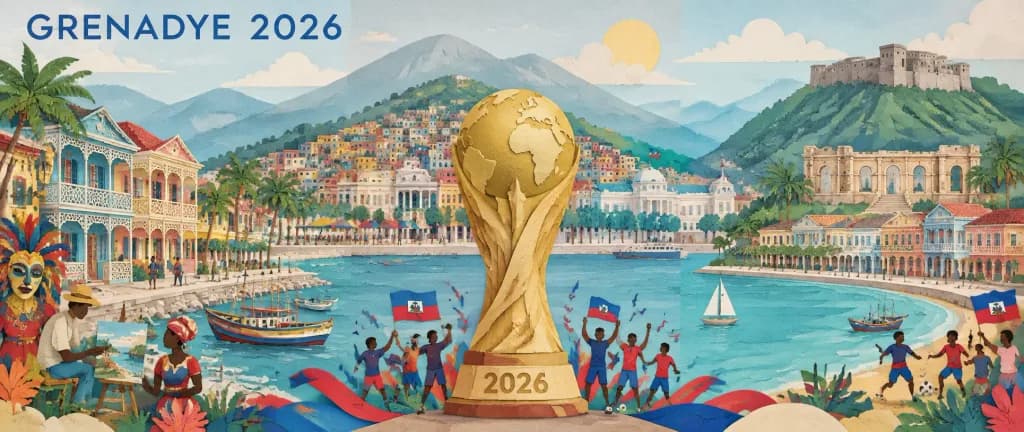 Haitian Football Panoramic Paper Collage Poster