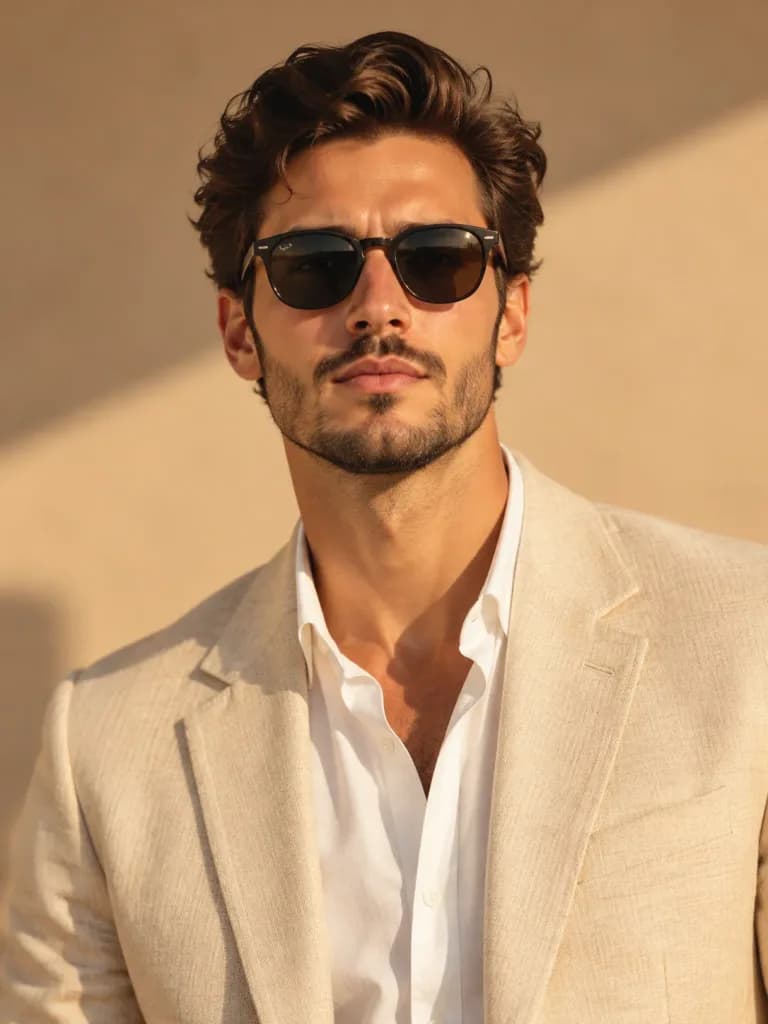Ritratto Fashion in Blazer di Lino alla Golden Hour