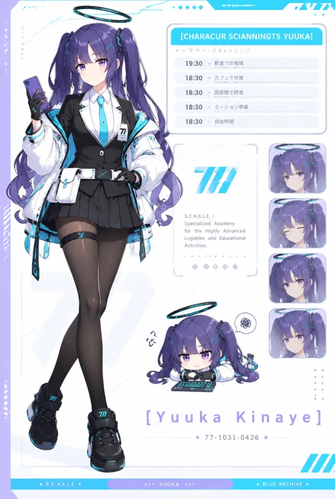 Futuristic Anime Schoolgirl Spec Sheet