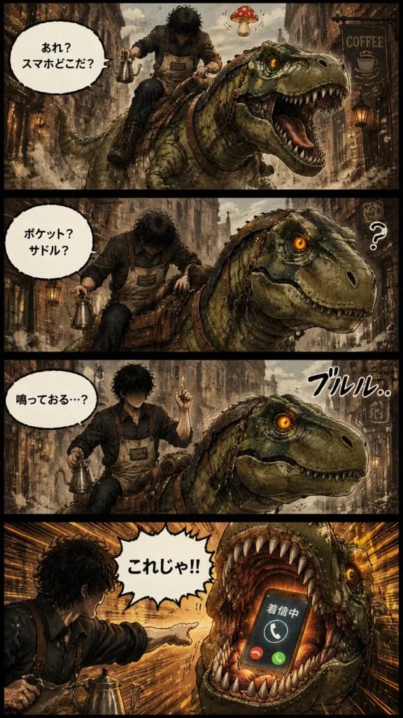 Steampunk Coffee Rider Four-Panel Manga