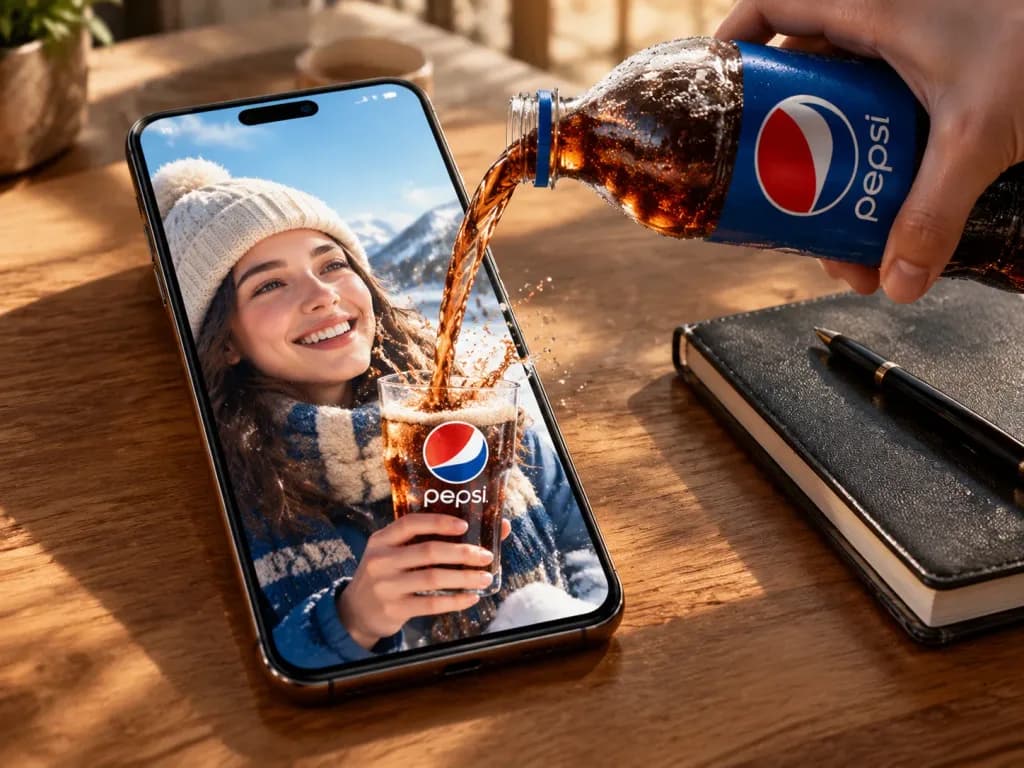 Surreal Smartphone Pour Beverage Advertisement