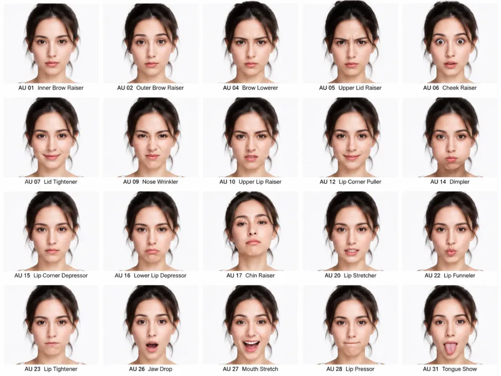 Facial Expression Anatomy Reference Grid