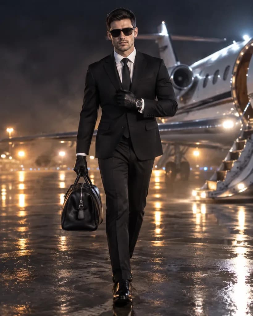 Luxury Private Jet Tarmac Portrait